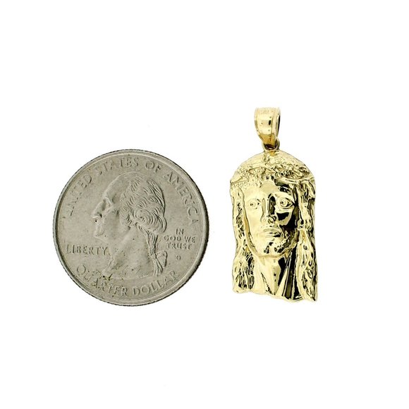 10K Real Gold Rope Chain and Jesus Face Head Pendant Set - Picture 6 of 11